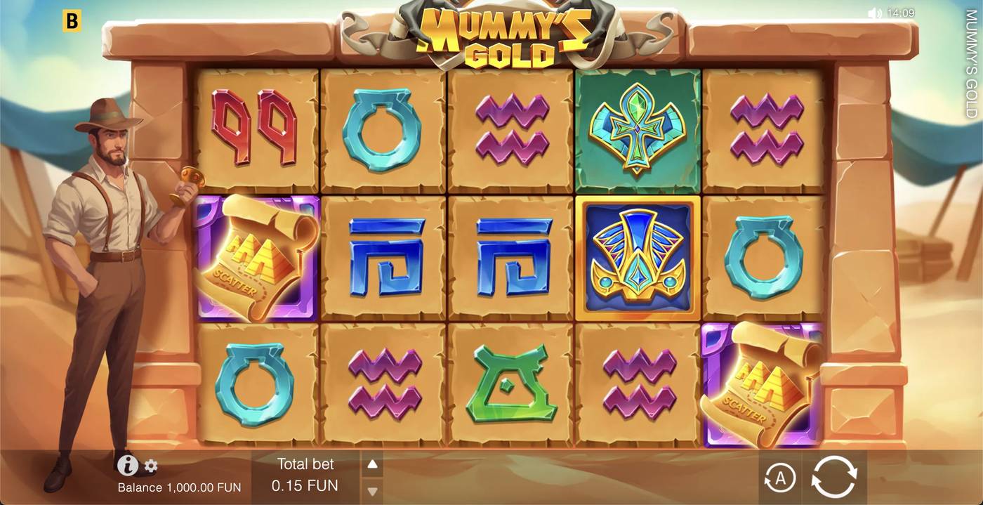 Mummy's Gold: image of main menu