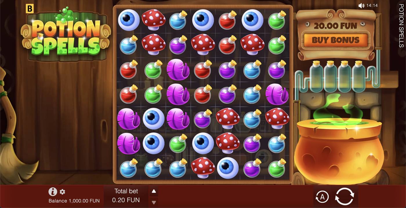 Potion Spells: image of main menu