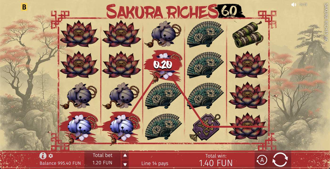 Sakura Riches 60: image of winning