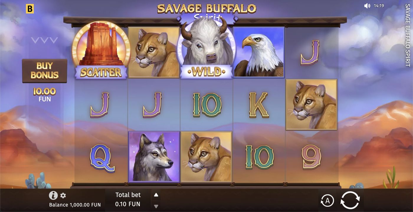 Savage Buffalo Spirit: image of main menu