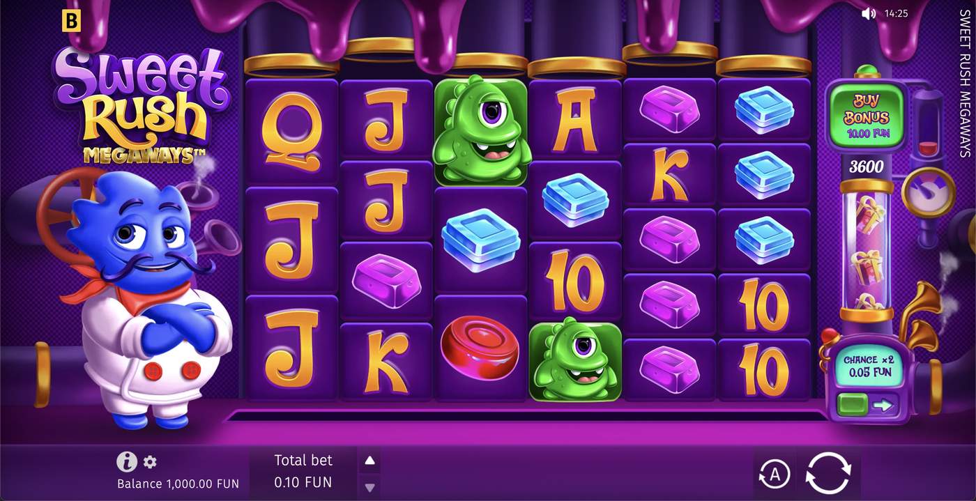Sweet Rush Megaways: image of main menu
