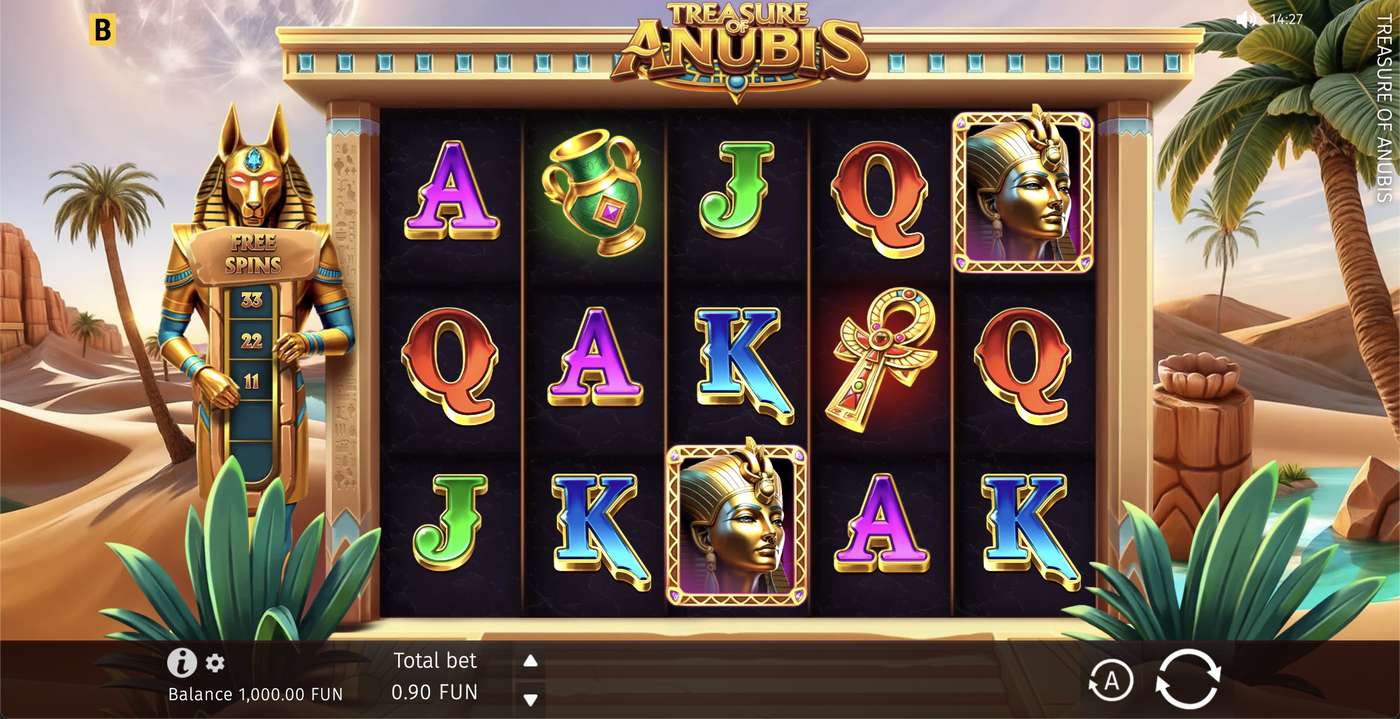 Treasure of Anubis: image of main menu