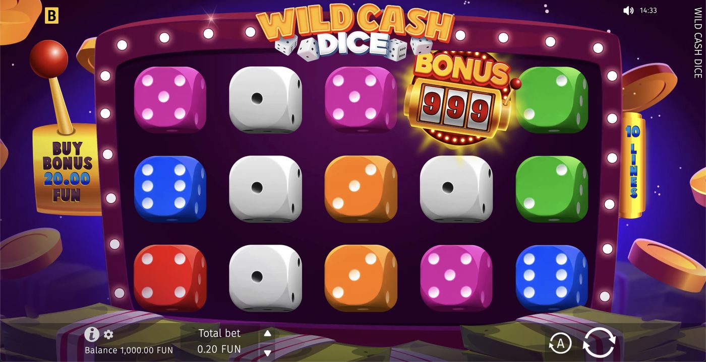 Wild Cash Dice: image of main menu