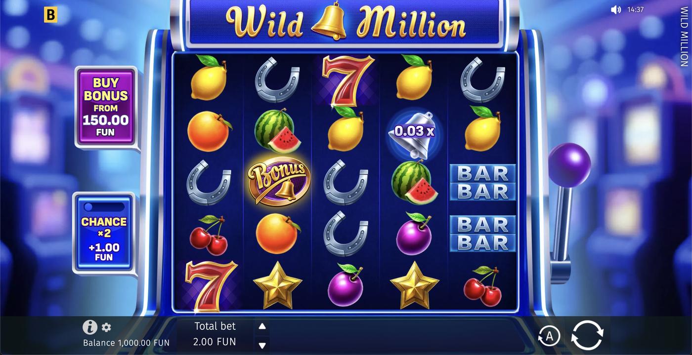Wild Million: image of main menu