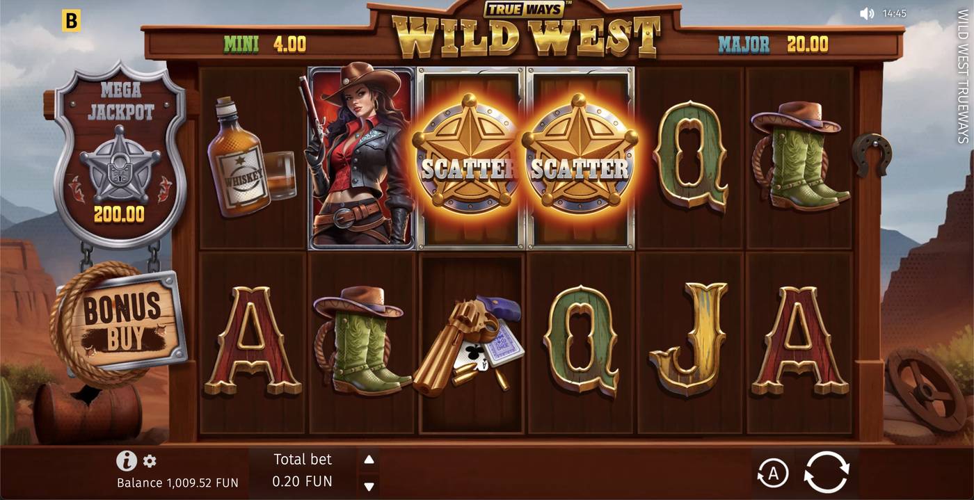 Wild West Trueways: image of main menu