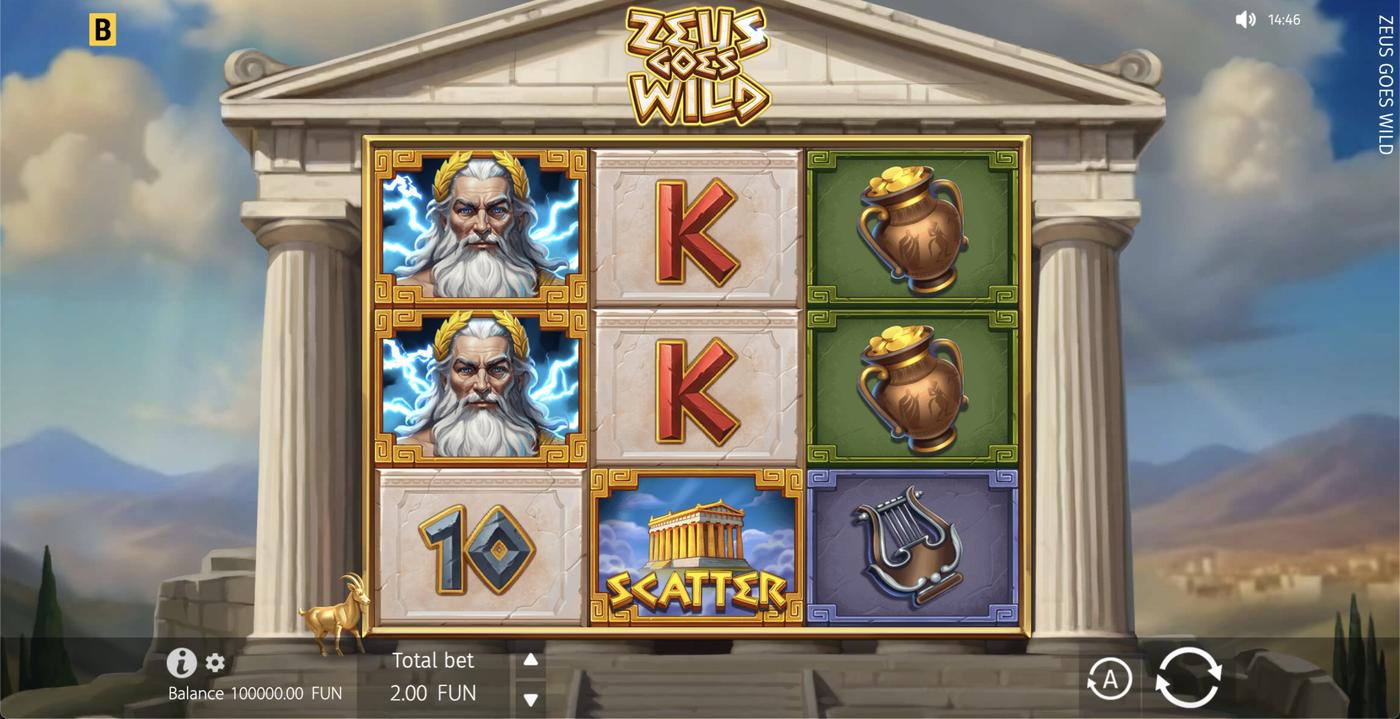 Zeus Goes Wild: image of main menu