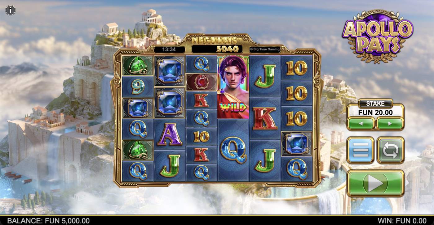 Apollo Pays Megaways: image of main menu
