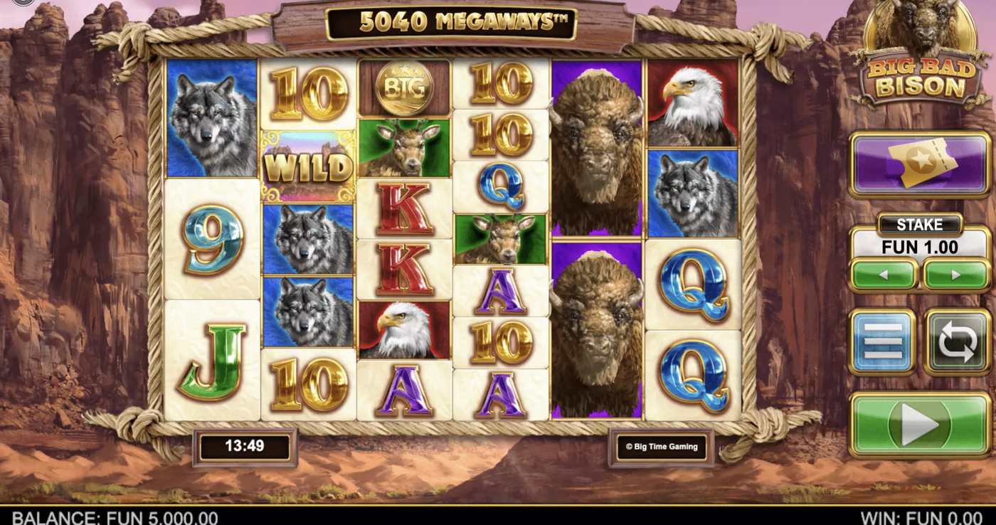 Big Bad Bison Megaways: image of main menu