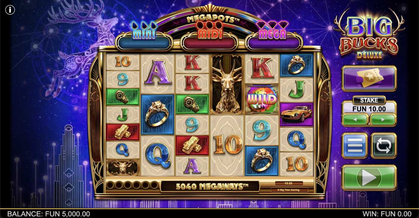 Big Bucks Deluxe: image of main menu