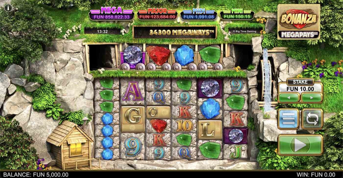 Bonanza Megapays: image of main menu