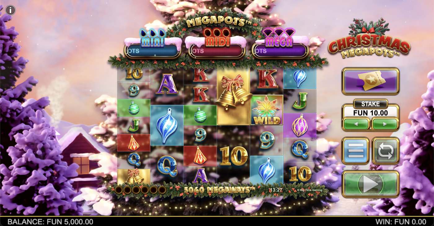 Christmas Megapots: image of main menu
