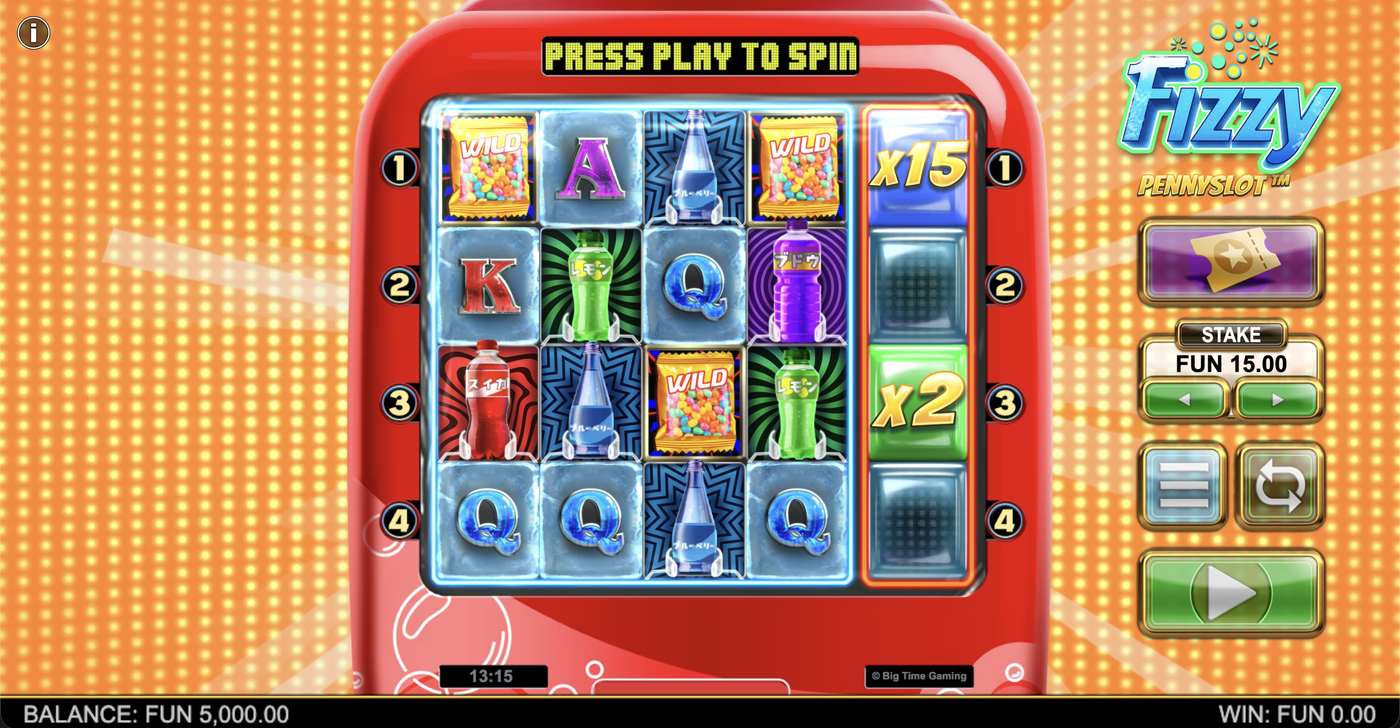 Fizzy Pennyslot: image of main menu