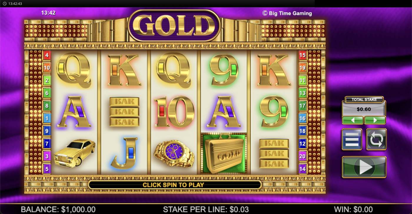 Gold: image of main menu