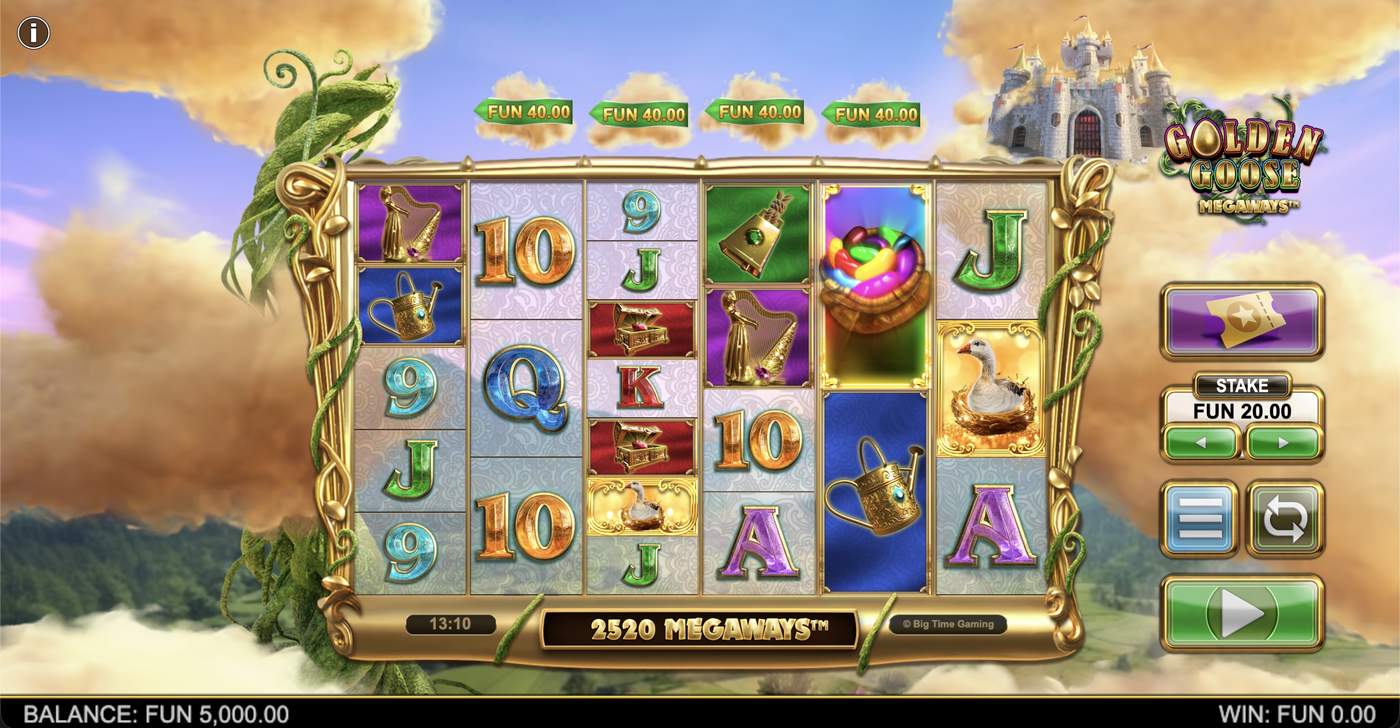 Golden Goose Megaways: image of main menu