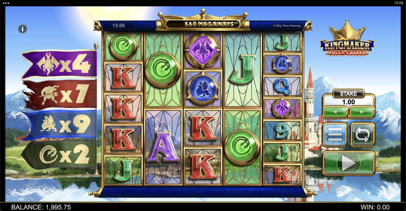 Kingmaker Fully Loaded Megaways: image of main menu