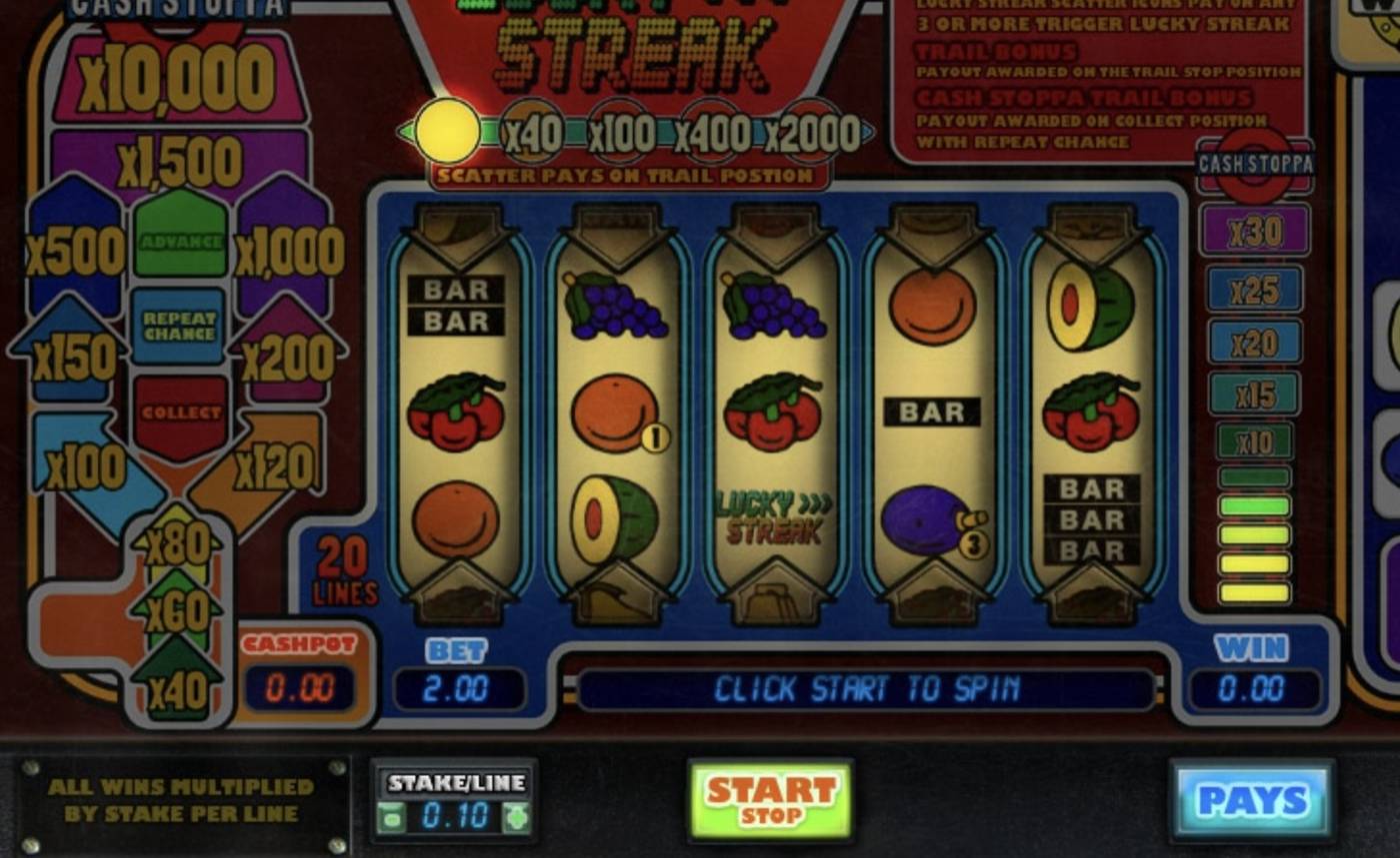 Lucky Streak: image of main menu