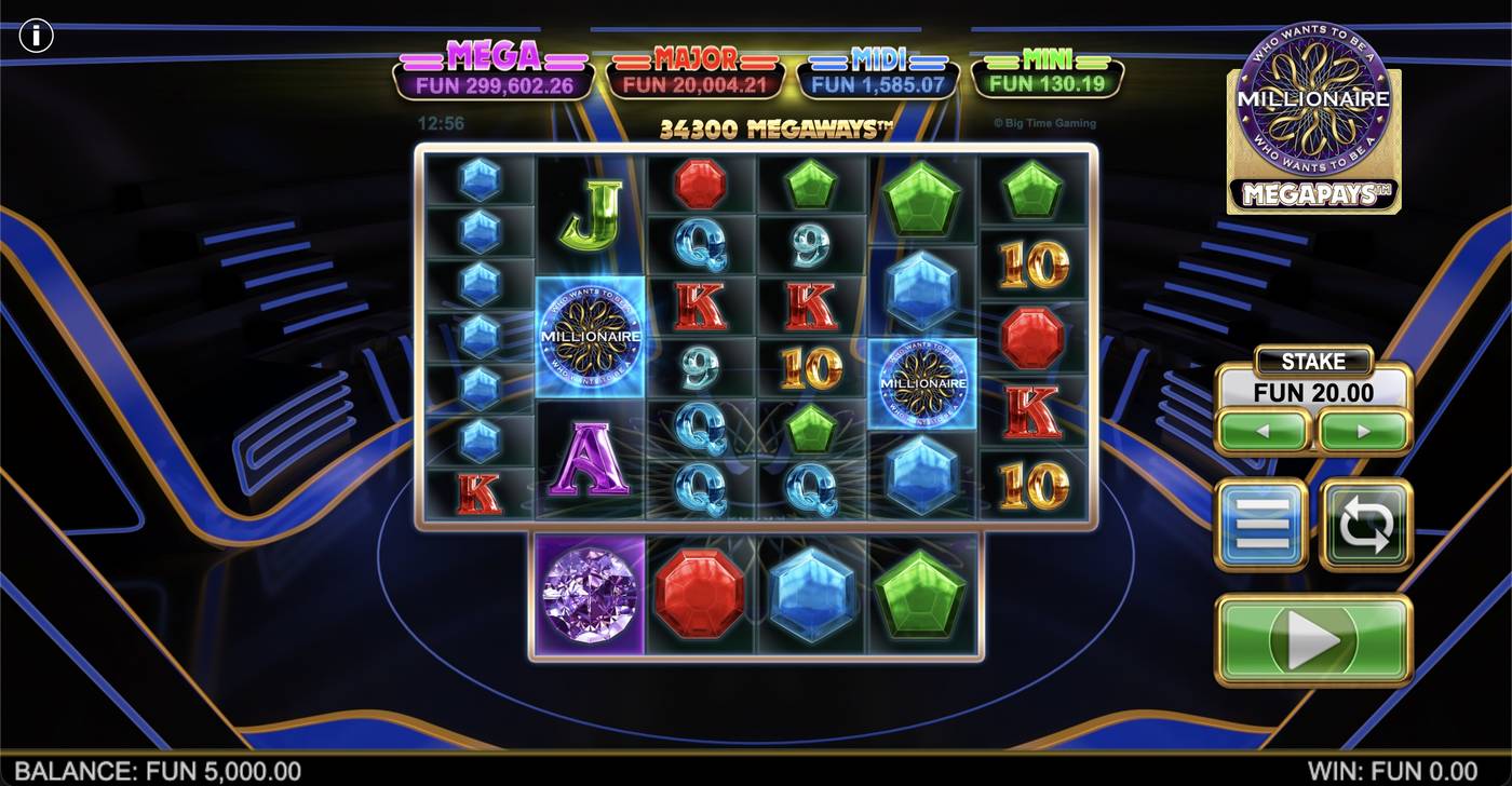 Millionaire Megapays: image of main menu