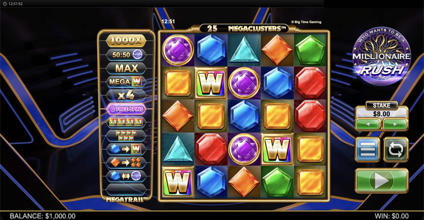 Millionaire Rush: image of main menu