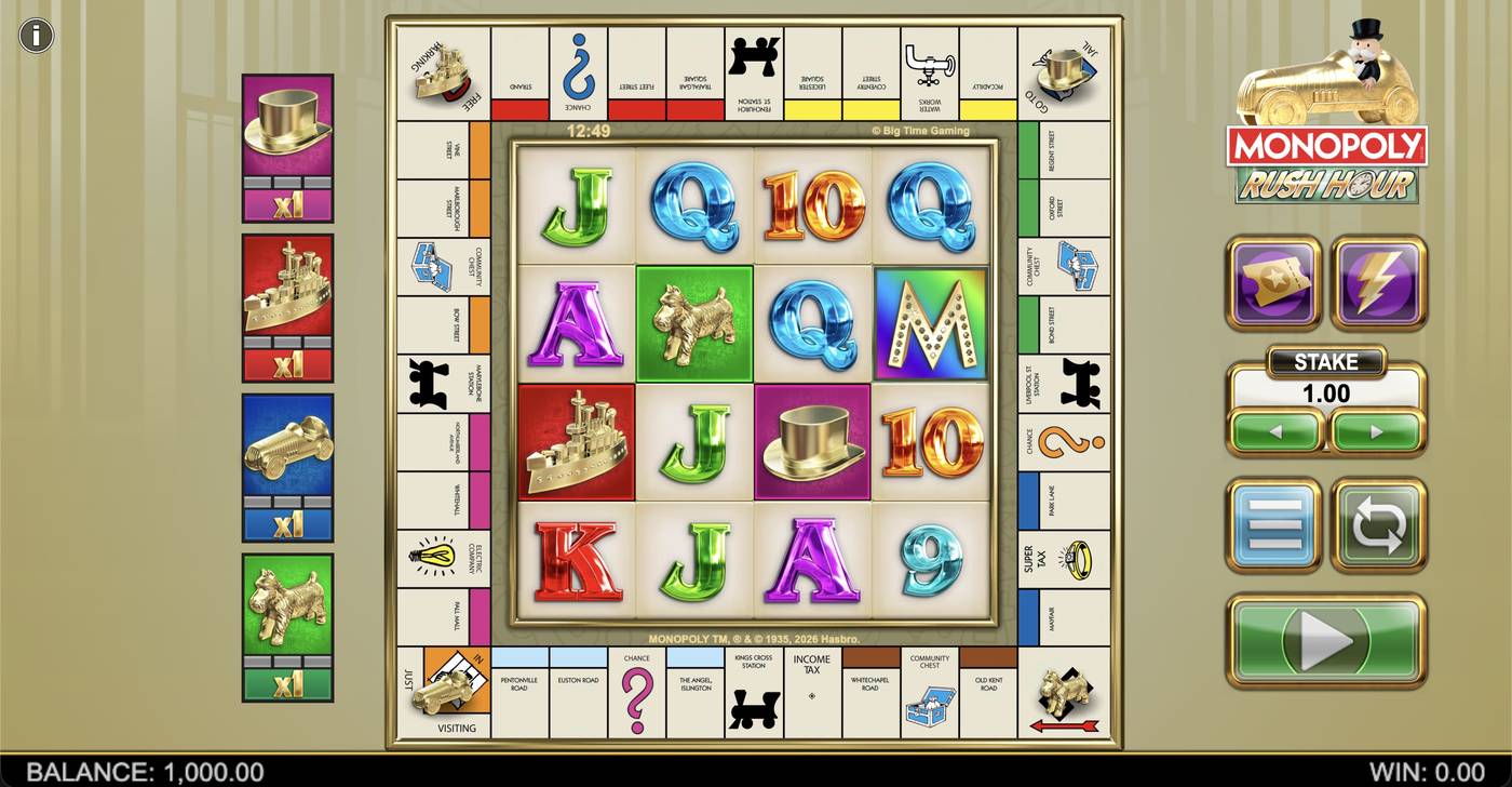 Monopoly Rush Hour: image of main menu
