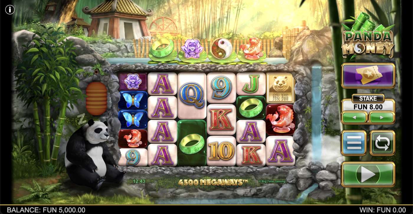 Panda Money Megaways: image of main menu