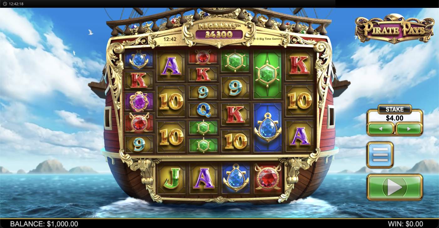 Pirate Pays Megaways: image of main menu
