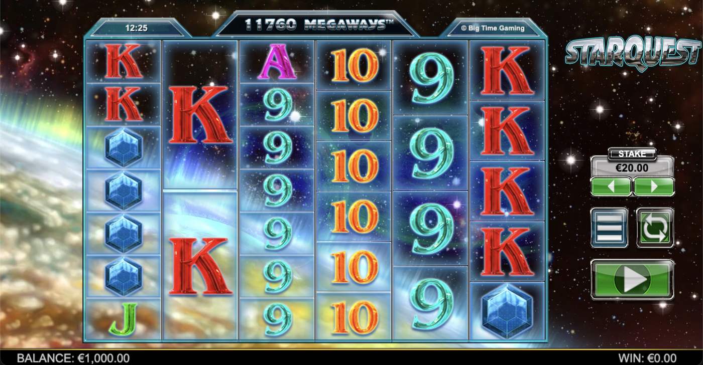 Star Quest Megaways: image of main menu