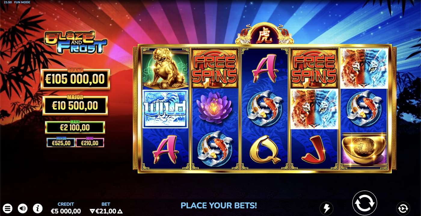 Blaze and Frost: image of main menu