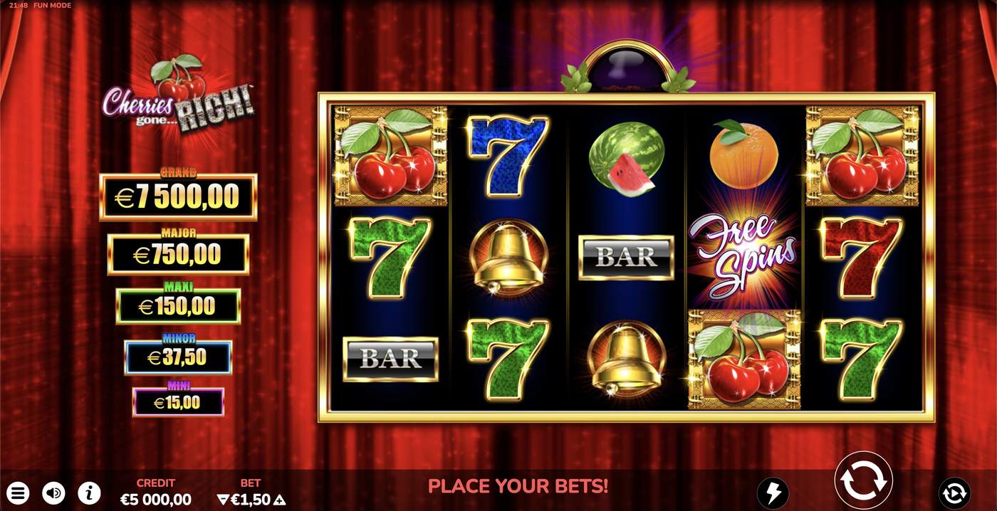 Cherries Gone Rich: image of main menu