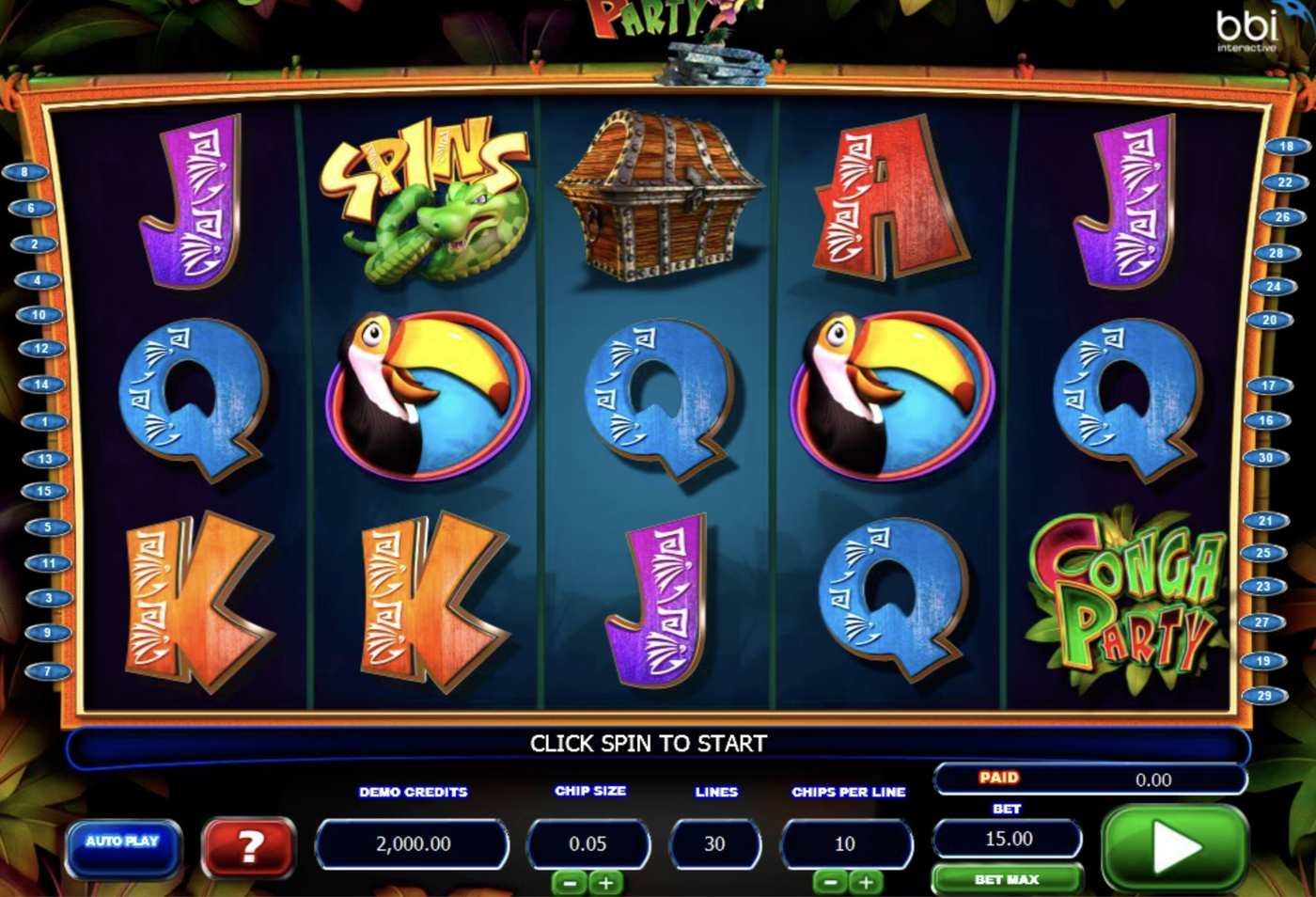 Conga Party: image of main menu