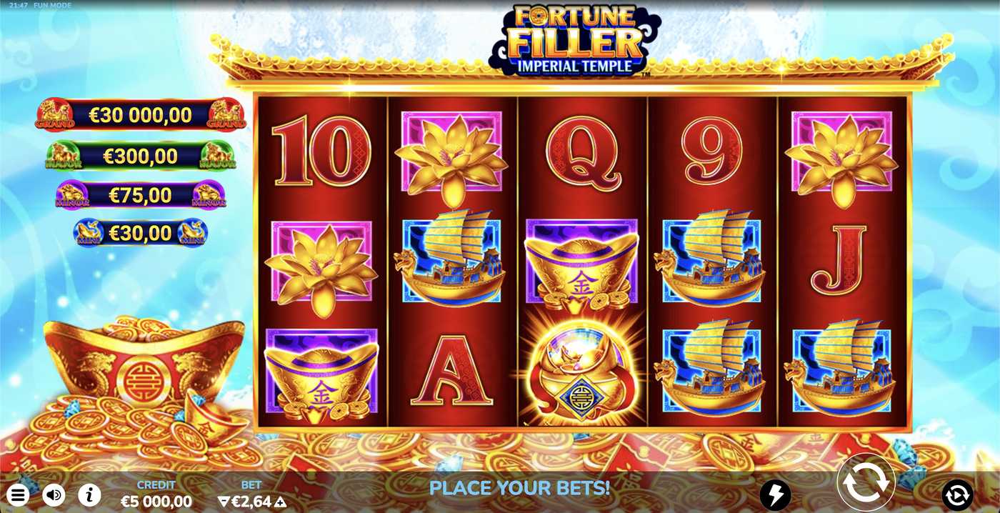 Fortune Filler Imperial Temple: image of main menu
