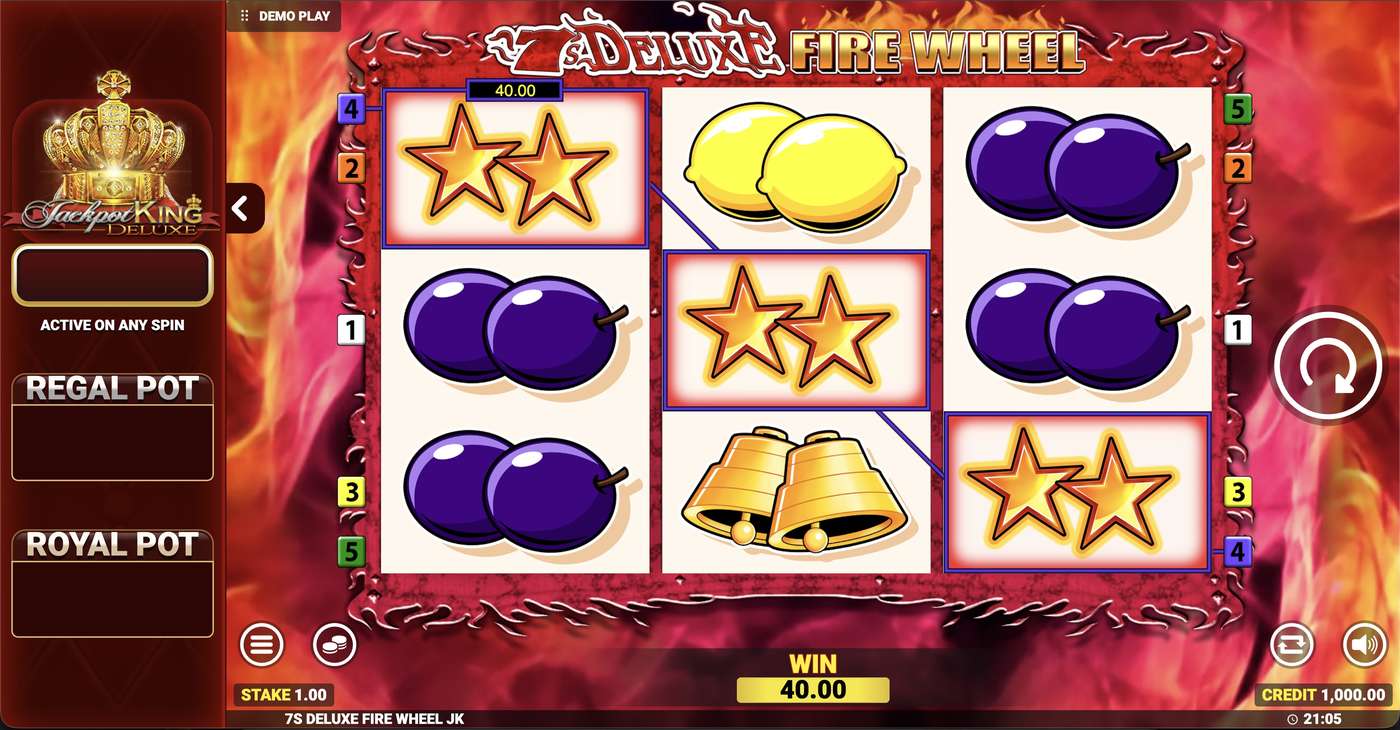 7's Deluxe Fire Wheel Jackpot King: image of winning