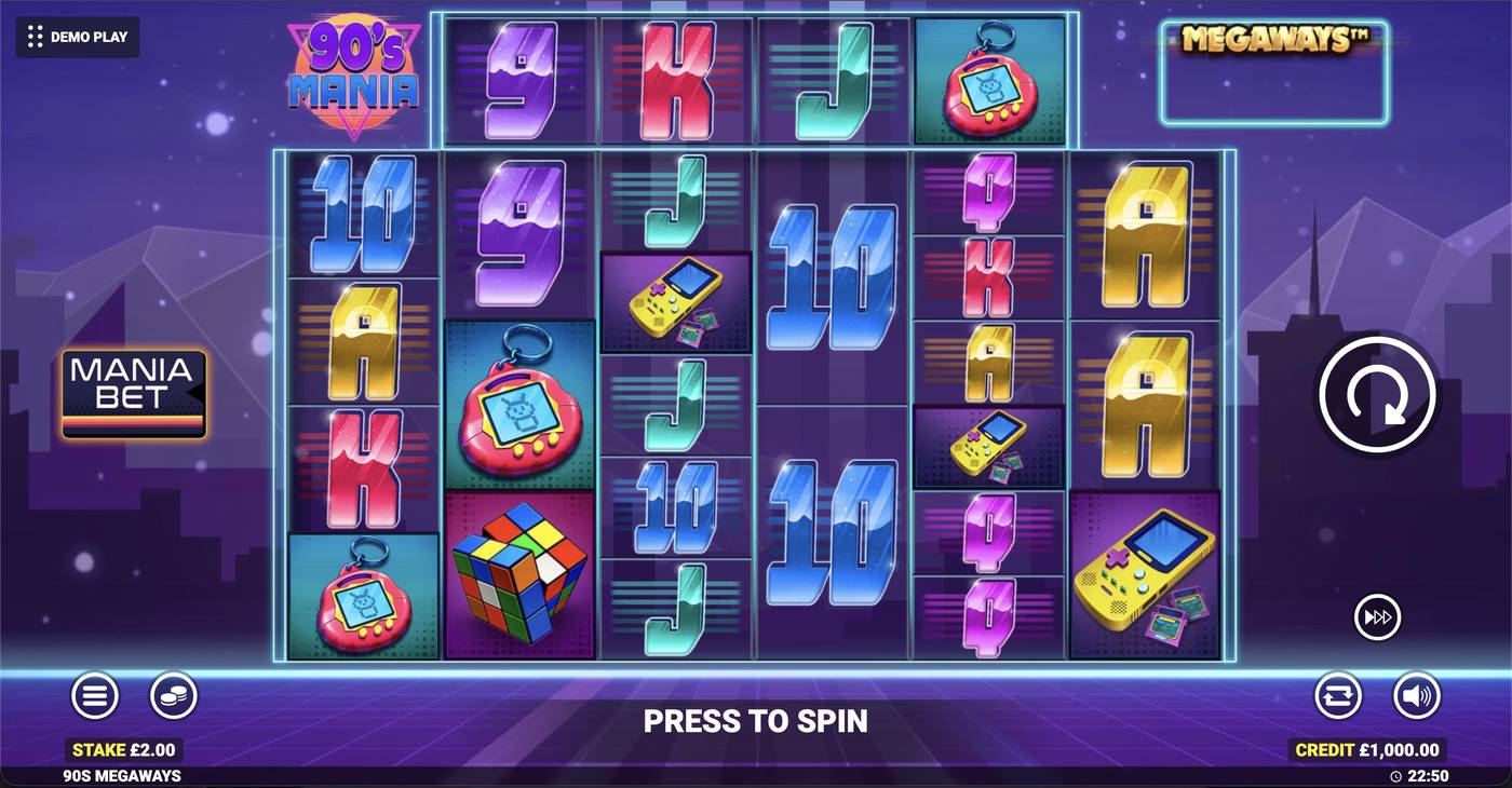 90's Mania Megaways: image of main menu