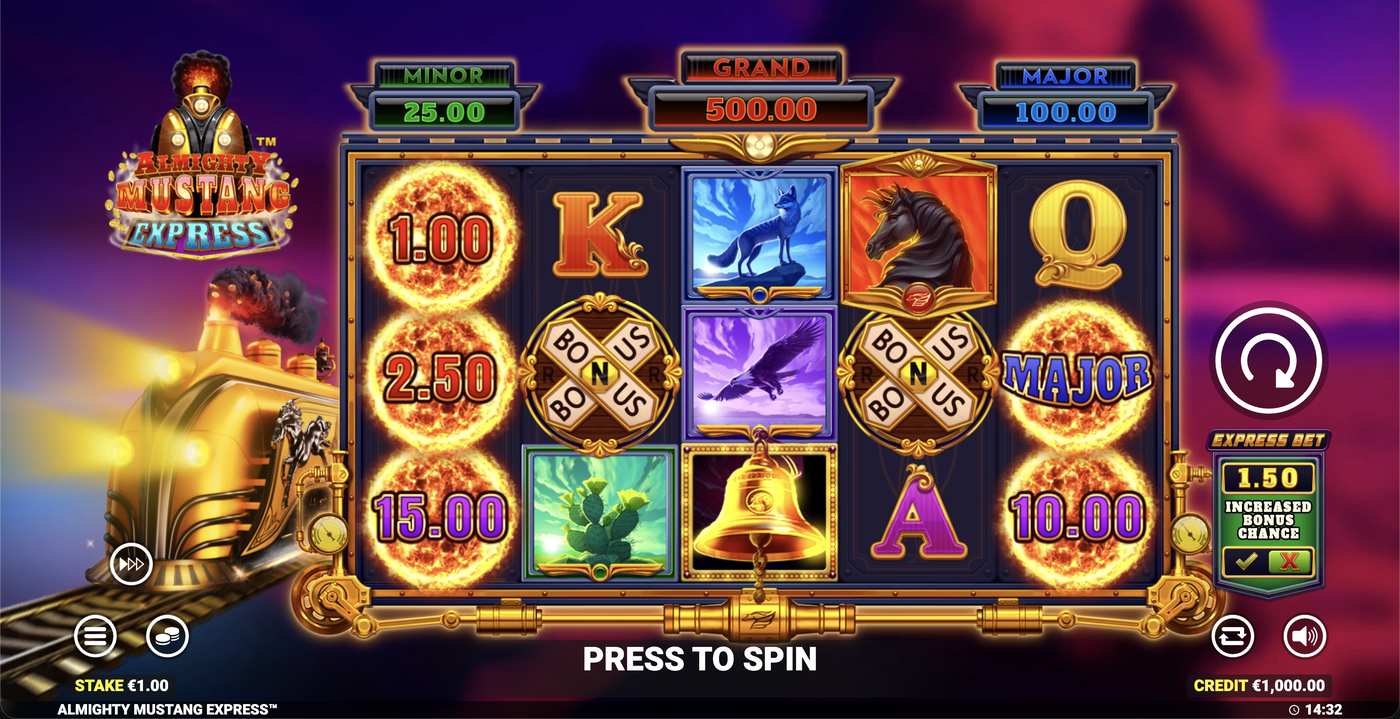 Almighty Mustang Express: image of main menu