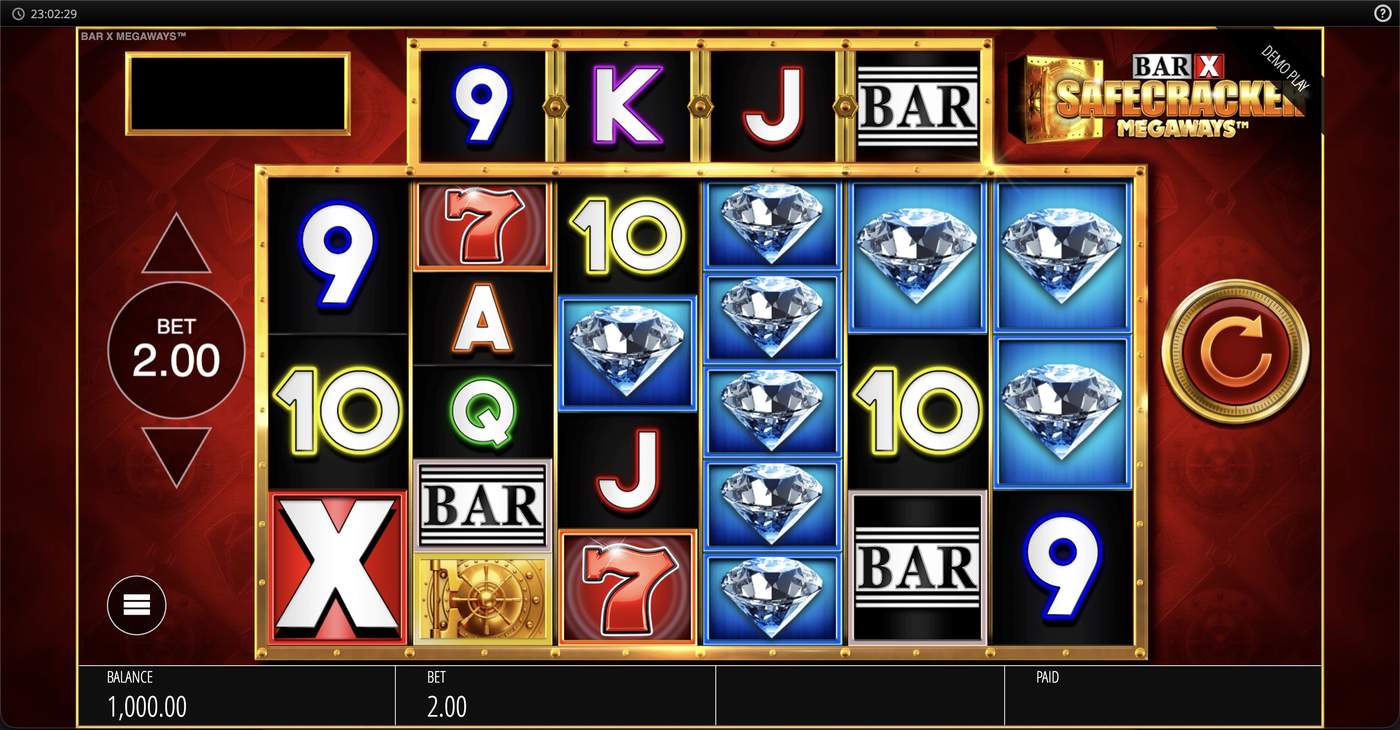 Bar-X Safecracker Megaways: image of main menu