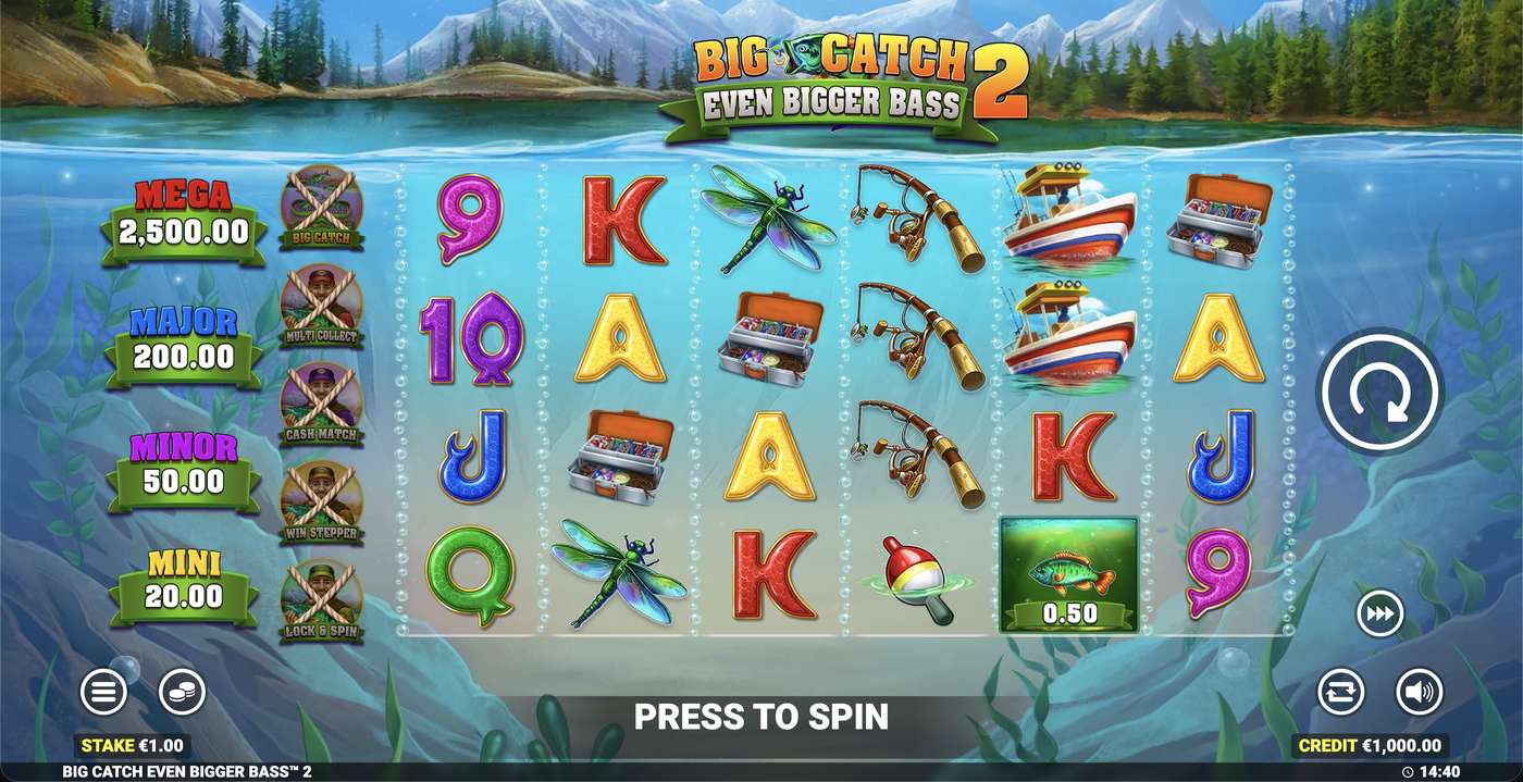 Big Catch Even Bigger Bass 2: image of main menu