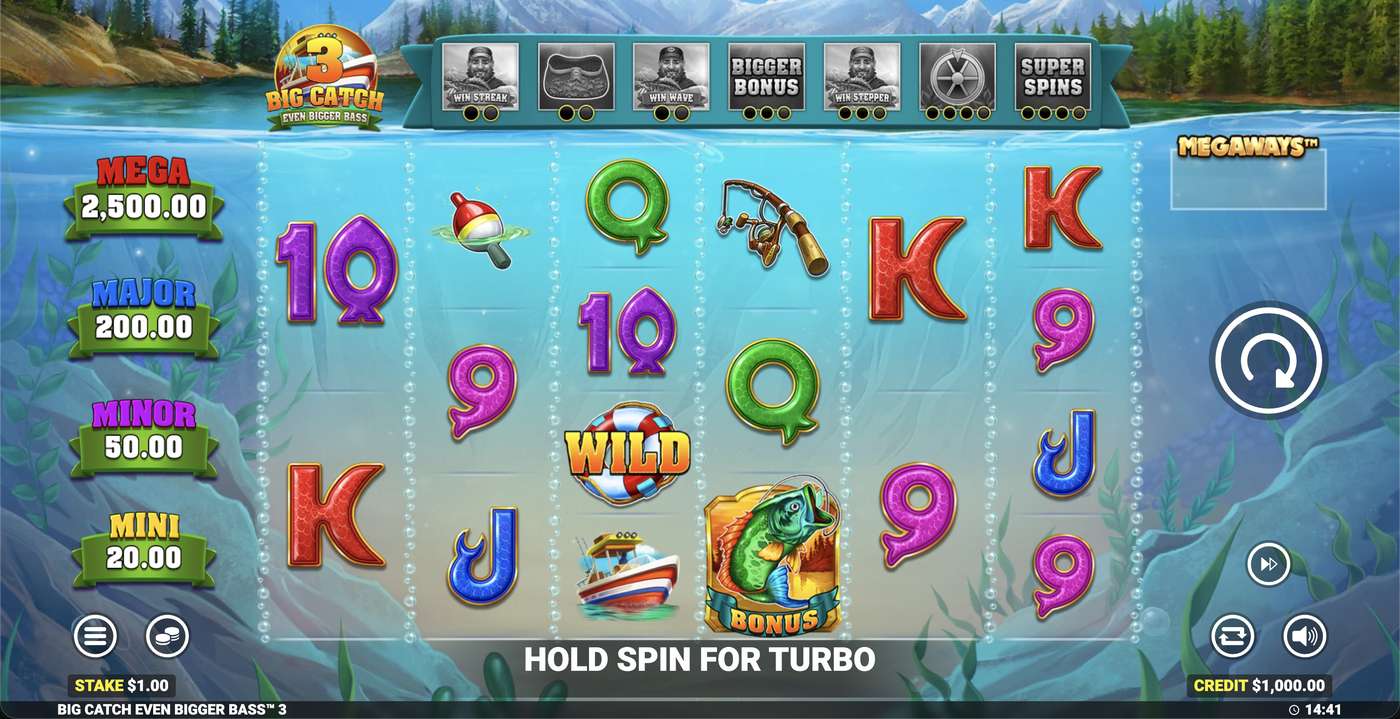 Big Catch Even Bigger Bass 3: image of main menu