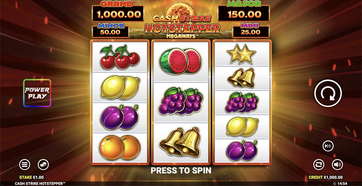 Cash Strike Hotstepper Megaways: image of main menu