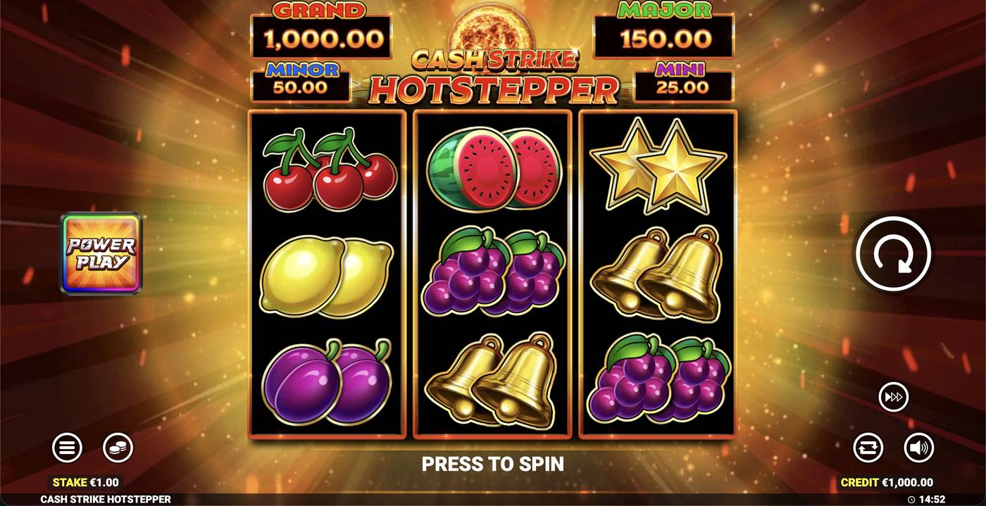 Cash Strike Hotstepper: image of main menu