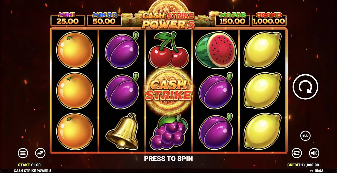 Cash Strike Power 5: image of main menu