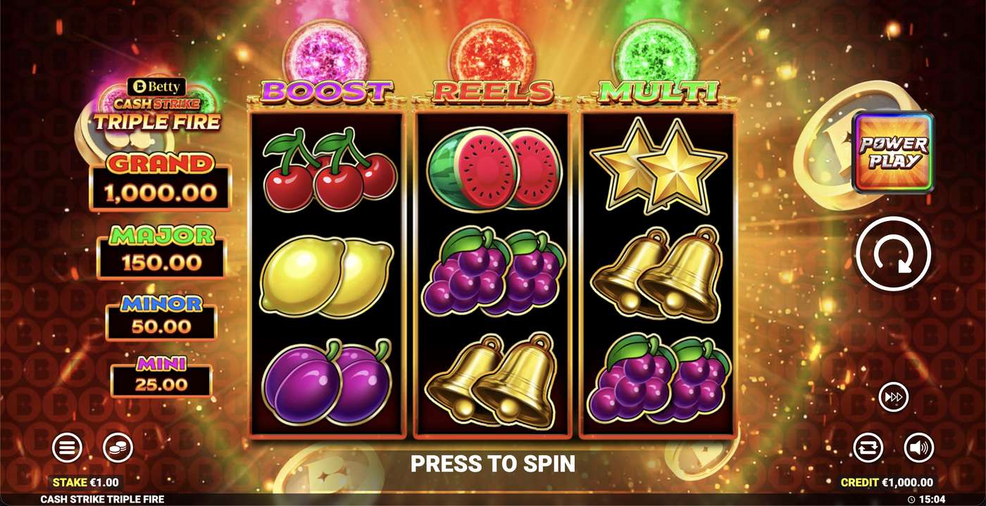 Cash Strike Triple Fire: image of main menu