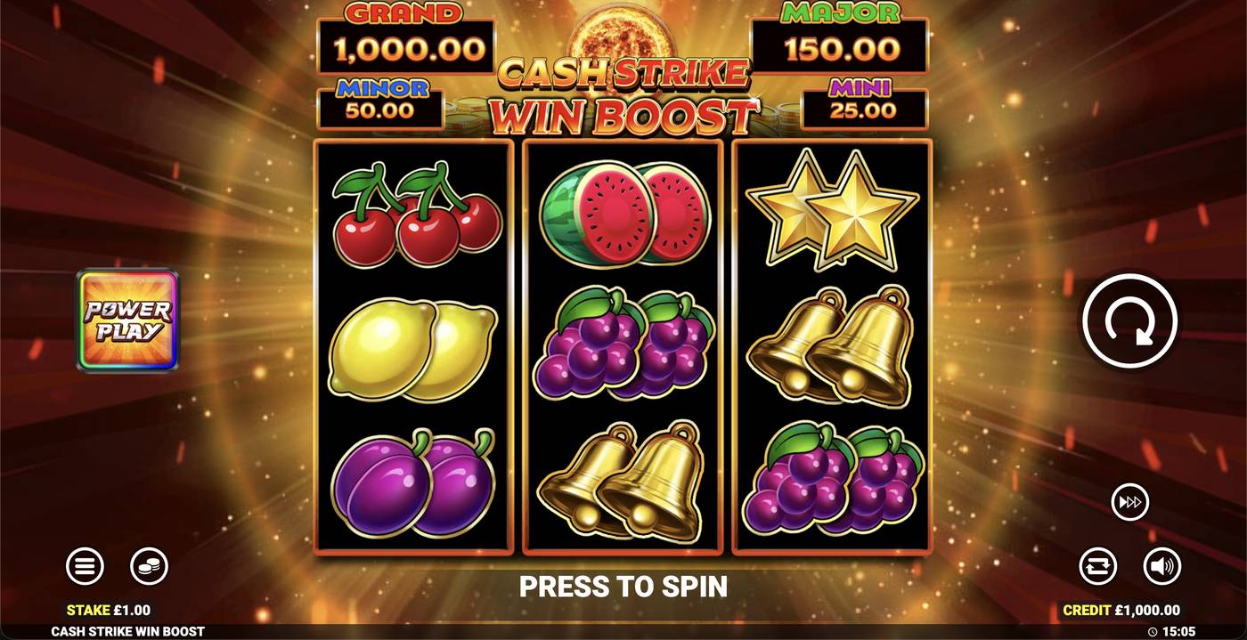 Cash Strike Win Boost: image of main menu