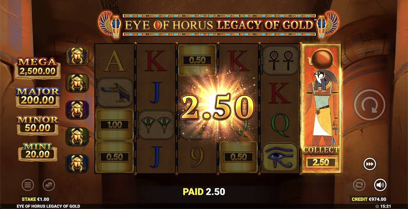 Eye of Horus Legacy of Gold: image of winning