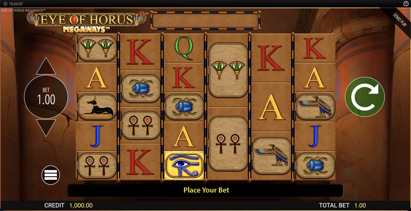 Eye of Horus Megaways: image of main menu