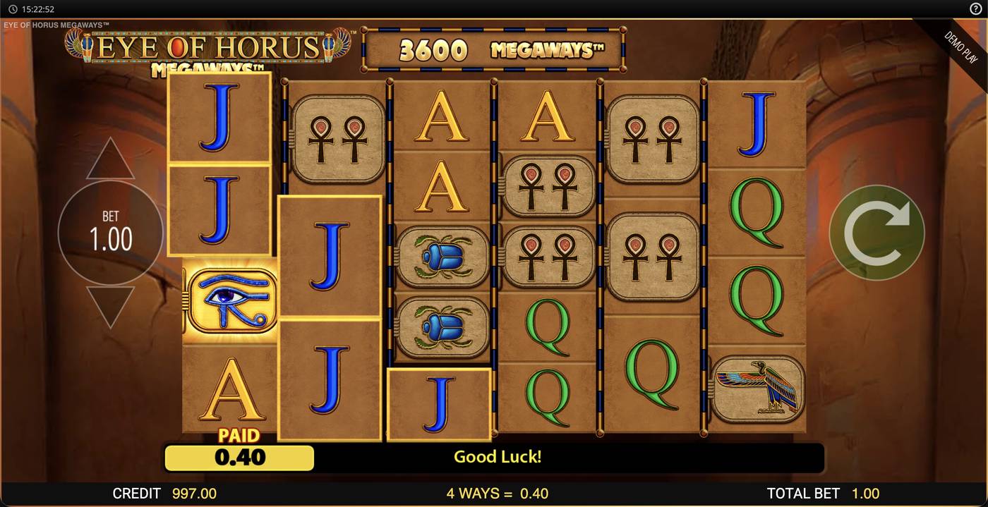 Eye of Horus Megaways: image of winning