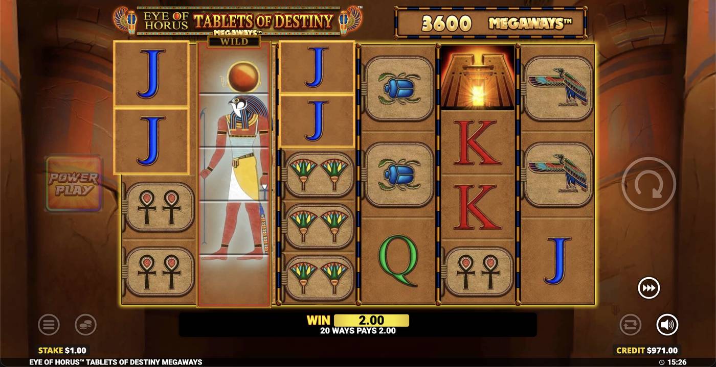 Eye of Horus Tablets of Destiny Megaways: image of winning