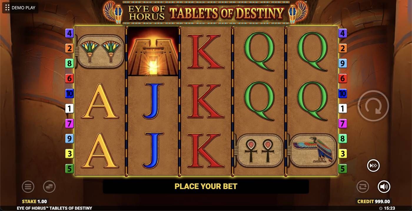 Eye of Horus Tablets of Destiny: image of main menu