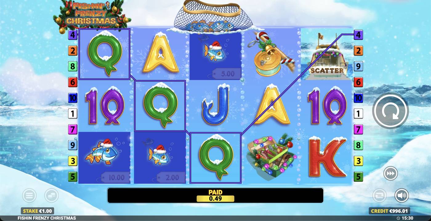 Fishin' Frenzy Christmas: image of winning