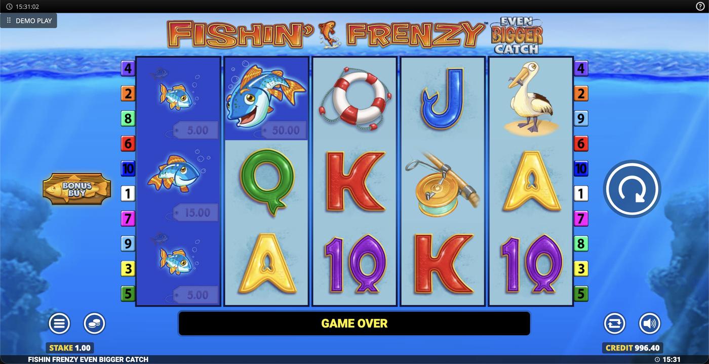 Fishin' Frenzy Even Bigger Catch: image of main menu