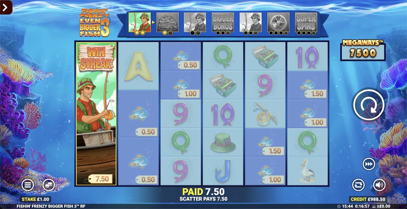 Fishin' Frenzy Even Bigger Fish 3 Megaways Rapid Fire: image of winning