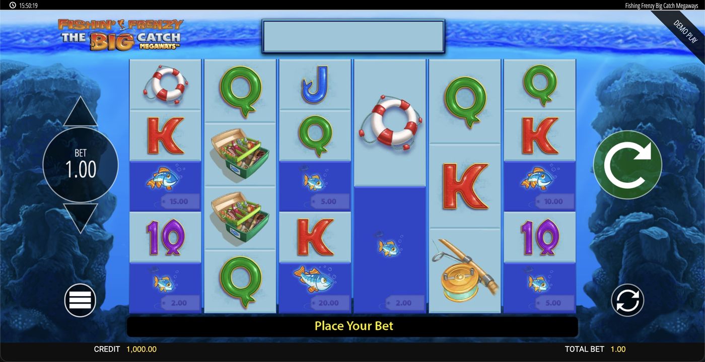 Fishin' Frenzy The Big Catch Megaways: image of main menu